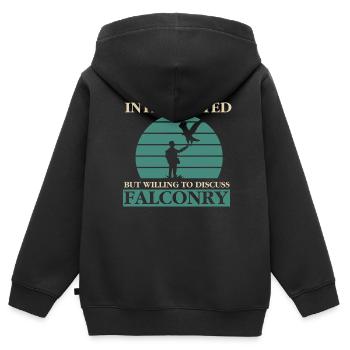 Falknerei Ornithologie Geschenk - Kinder Premium Organic Zip Hoodie - Schwarz - Hinten - AI Model Kid Male (0cm)