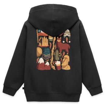 Chili - Sweat Premium à capuche zippé enfant bio - noir - Dos - AI Model Kid Male (0cm)