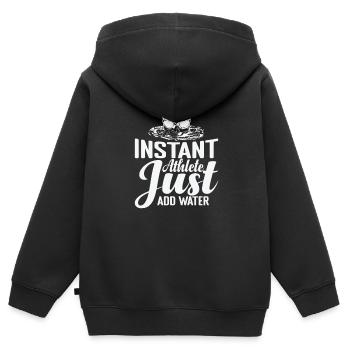 Instant Athlete Lust add Water Schwimmen Sport - Kinder Premium Organic Zip Hoodie - Schwarz - Hinten - AI Model Kid Male (0cm)