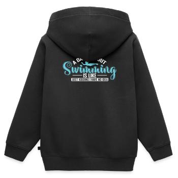 A Day without Swimming is like Sport - Kinder Premium Organic Zip Hoodie - Schwarz - Hinten - AI Model Kid Male (0cm)