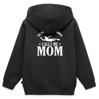 My favorite Swimmer calls me Mom Sport - Kinder Premium Organic Zip Hoodie - Schwarz - Hinten - AI Model Kid Male (0cm)