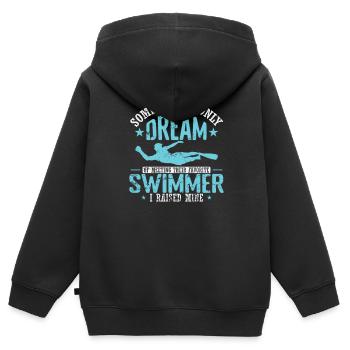 Some People only Dream of metting their Swimmer - Kinder Premium Organic Zip Hoodie - Schwarz - Hinten - AI Model Kid Male (0cm)