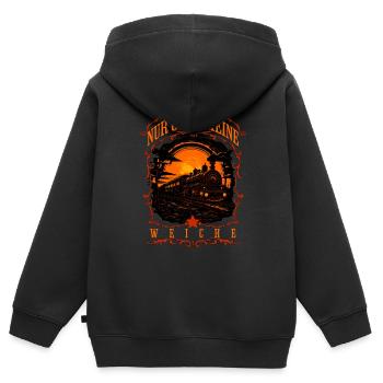 Eisenbahner Triebfahrzeugführer Modelleisenbahn - Kinder Premium Organic Zip Hoodie - Schwarz - Hinten - AI Model Kid Male (0cm)