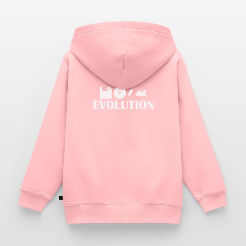 Evolution Diskette CD USB Stick Cloud Kinder Premium Organic Zip Hoodie