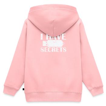 J’ai des secrets USB Stick Retro Storage Module - Sweat Premium à capuche zippé enfant bio - rose - Dos - AI Model Kid Female (0cm)