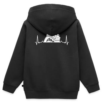 Freizeitpark Jahrmarkt Rummelplatz Kirmes - Kinder Premium Organic Zip Hoodie - Schwarz - Hinten - AI Model Kid Male (0cm)