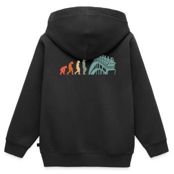 Freizeitpark Jahrmarkt Rummelplatz Kirmes - Kinder Premium Organic Zip Hoodie - Schwarz - Hinten - AI Model Kid Male (0cm)