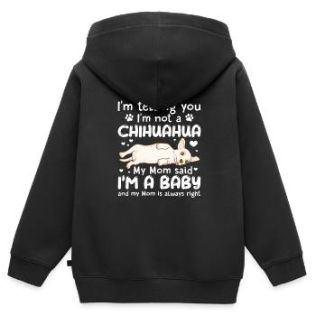 Chihuahua Dog Dog School Dog Owner Gift - Kids Premium Organic Zip-up Hoodie - black - Back - AI Model Kid Male (0cm)