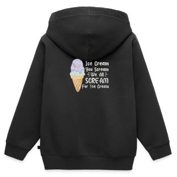 Eiscreme - Kinder Premium Organic Zip Hoodie - Schwarz - Hinten - AI Model Kid Male (0cm)