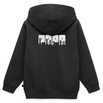 Schaak - Kinder Premium zip hoodie biologisch - zwart - Achter - AI Model Kid Male (0cm)