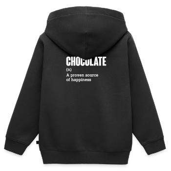 Schokolade Schoko Essen Kakao Geschenk - Kinder Premium Organic Zip Hoodie - Schwarz - Hinten - AI Model Kid Male (0cm)