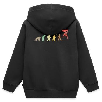 Climbing Retro Rock Climbing Evolution Climber - Sweat Premium à capuche zippé enfant bio - noir - Dos - AI Model Kid Male (0cm)