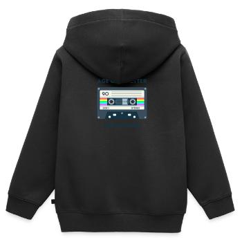 Retro -sarkastisches Alter Spruche - Kinder Premium Organic Zip Hoodie - Schwarz - Hinten - AI Model Kid Male (0cm)