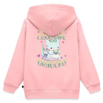 Just a cute Girl who loves Dragons - Kawaii Dragon - Kids Premium Organic Zip-up Hoodie - rose - Back - AI Model Kid Female (0cm)
