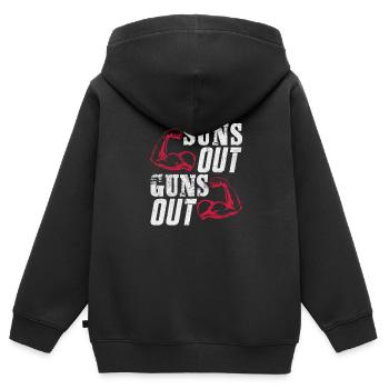 Bodybuilder - Kinder Premium Organic Zip Hoodie - Schwarz - Hinten - AI Model Kid Male (0cm)