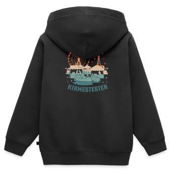 Kirmestester Jahrmarkt Volksfest Rummelplatz - Kinder Premium Organic Zip Hoodie - Schwarz - Hinten - AI Model Kid Male (0cm)