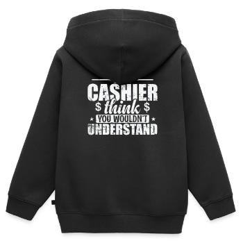 It's a Cashier Thing you wouldn't understand - Kinder Premium Organic Zip Hoodie - Schwarz - Hinten - AI Model Kid Male (0cm)