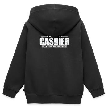 Yew I am a Cashier Don't look so suprised - Kinder Premium Organic Zip Hoodie - Schwarz - Hinten - AI Model Kid Male (0cm)