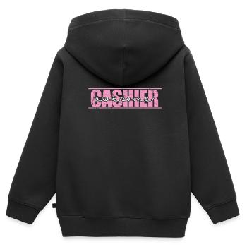 Cashier awesome Verkäufer Supermarkt - Kinder Premium Organic Zip Hoodie - Schwarz - Hinten - AI Model Kid Male (0cm)