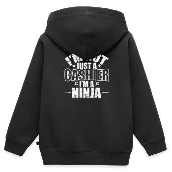 I'm not just a Cashier I'm a Ninja Beruf - Kinder Premium Organic Zip Hoodie - Schwarz - Hinten - AI Model Kid Male (0cm)