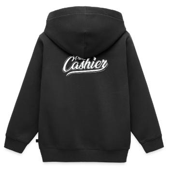Pretty Cashier Verkäufer Beruf - Kinder Premium Organic Zip Hoodie - Schwarz - Hinten - AI Model Kid Male (0cm)