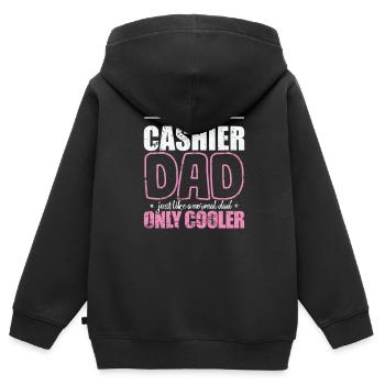 I'm a cool Cashier Dad Beruf Verkäufer - Kinder Premium Organic Zip Hoodie - Schwarz - Hinten - AI Model Kid Male (0cm)