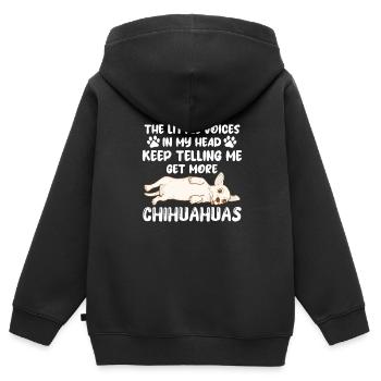Chihuahua Hund Hundeschule Hundehalter Geschenk - Kinder Premium Organic Zip Hoodie - Schwarz - Hinten - AI Model Kid Male (0cm)