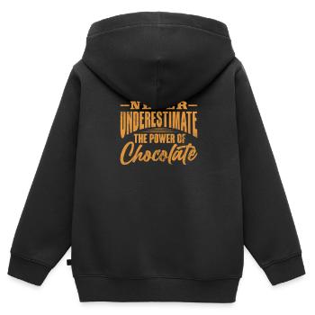 Chocolat - Sweat Premium à capuche zippé enfant bio - noir - Dos - AI Model Kid Male (0cm)