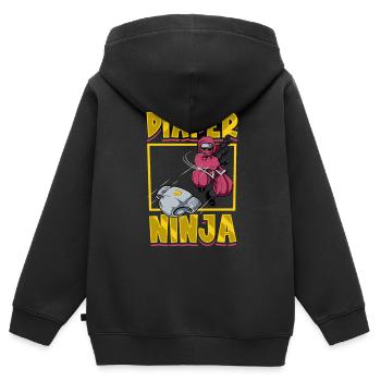 Windel Ninja - Baby wickeln - Kinder Premium Organic Zip Hoodie - Schwarz - Hinten - AI Model Kid Male (0cm)