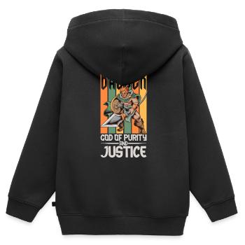 Wikinger Gott Balder - Kinder Premium Organic Zip Hoodie - Schwarz - Hinten - AI Model Kid Male (0cm)