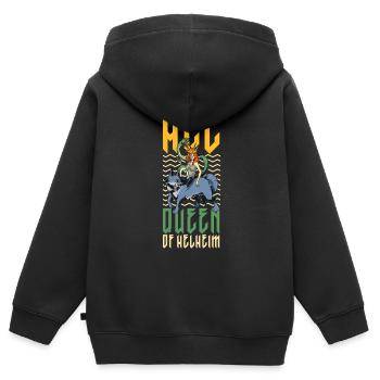 Souverain des Enfers - Déesse Viking Hel - Sweat Premium à capuche zippé enfant bio - noir - Dos - AI Model Kid Male (0cm)