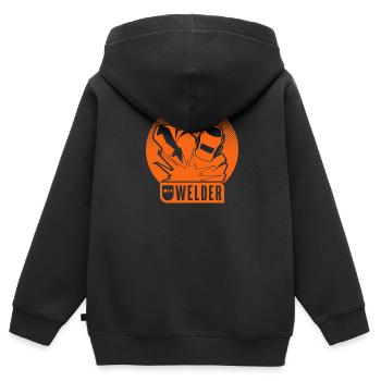 Schweißer schweissen Schweißgerät Schweisser - Kinder Premium Organic Zip Hoodie - Schwarz - Hinten - AI Model Kid Male (0cm)