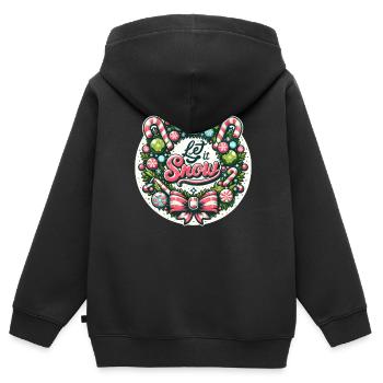 Let it Snow - Funny Holidays Drôle de Noël - Sweat Premium à capuche zippé enfant bio - noir - Dos - AI Model Kid Male (0cm)