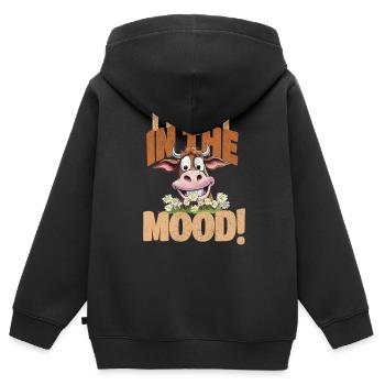 vache vaches agriculteur agriculture agriculteur - Sweat Premium à capuche zippé enfant bio - noir - Dos - AI Model Kid Male (0cm)
