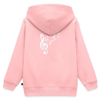 Clé de musique avec notes de musique - Sweat Premium à capuche zippé enfant bio - rose - Dos - AI Model Kid Female (0cm)