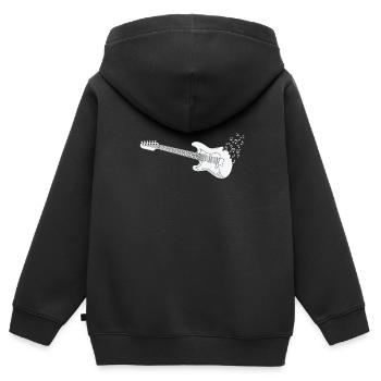 E-Gitarre Musik Musiknote - Kinder Premium Organic Zip Hoodie - Schwarz - Hinten - AI Model Kid Male (0cm)