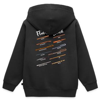 De nombreuses flûtes - Flûtes du monde - Flûte - Sweat Premium à capuche zippé enfant bio - noir - Dos - AI Model Kid Male (0cm)
