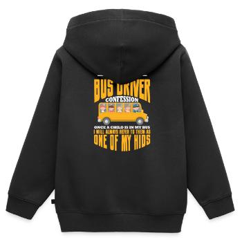 Bus Driver Bus Driver Bus Schuhlbus Gift - Kids Premium Organic Zip-up Hoodie - black - Back - AI Model Kid Male (0cm)