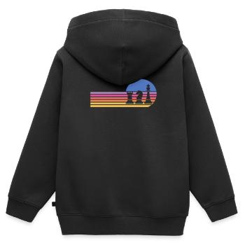 Schach Schachbrett Schachmatt Schachspieler - Kinder Premium Organic Zip Hoodie - Schwarz - Hinten - AI Model Kid Male (0cm)