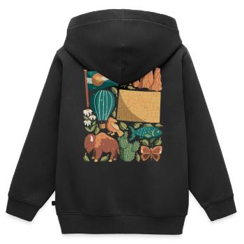 Colorado - Kinder Premium Organic Zip Hoodie - Schwarz - Hinten - AI Model Kid Male (0cm)