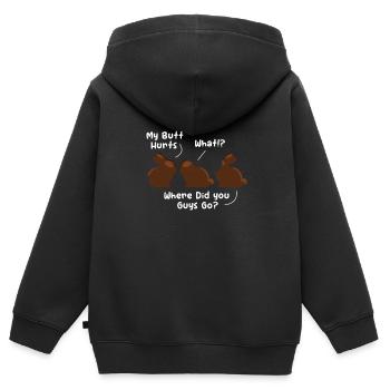 Schokolade Schoko Essen Kakao Geschenk - Kinder Premium Organic Zip Hoodie - Schwarz - Hinten - AI Model Kid Male (0cm)