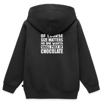 Schokolade Schoko Essen Kakao Geschenk - Kinder Premium Organic Zip Hoodie - Schwarz - Hinten - AI Model Kid Male (0cm)