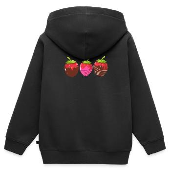 Schokolade Schoko Essen Kakao Geschenk - Kinder Premium Organic Zip Hoodie - Schwarz - Hinten - AI Model Kid Male (0cm)