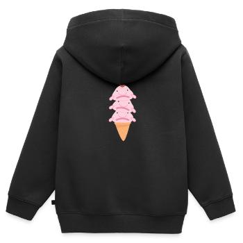 Eiscreme Eis Eiskrem Ice Cream Sommer Geschenk - Kinder Premium Organic Zip Hoodie - Schwarz - Hinten - AI Model Kid Male (0cm)