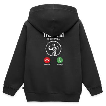 Bodybuilder - Kinder Premium Organic Zip Hoodie - Schwarz - Hinten - AI Model Kid Male (0cm)