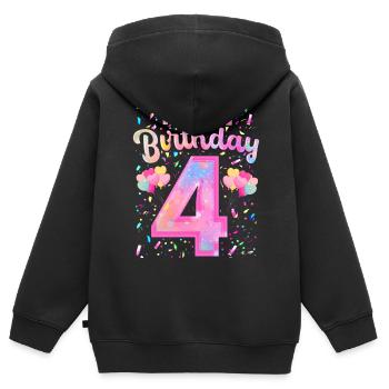 My 4th Birthday 4 Years Girl Gift Four - Kids Premium Organic Zip-up Hoodie - black - Back - AI Model Kid Male (0cm)