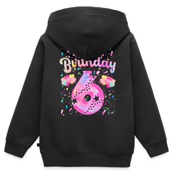 My 6th Birthday 6 Years Girl Gift Six - Kids Premium Organic Zip-up Hoodie - black - Back - AI Model Kid Male (0cm)