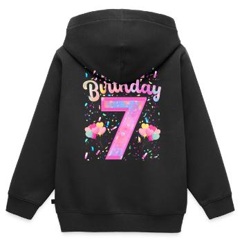 Mein 7. Geburtstag 7 Jahre Mädchen Geschenk Sieben - Kinder Premium Organic Zip Hoodie - Schwarz - Hinten - AI Model Kid Male (0cm)