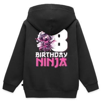 Geburtstag Ninja 8 Jahre Mädchen Kawaii Anime - Kinder Premium Organic Zip Hoodie - Schwarz - Hinten - AI Model Kid Male (0cm)