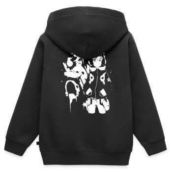 Shibuya's cool Cyberpunk Style Anime Boy Otaku - Kinder Premium Organic Zip Hoodie - Schwarz - Hinten - AI Model Kid Male (0cm)